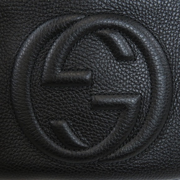 Gucci Soho Interlocking Shoulder Bag Leather Black - Picture 7 of 9